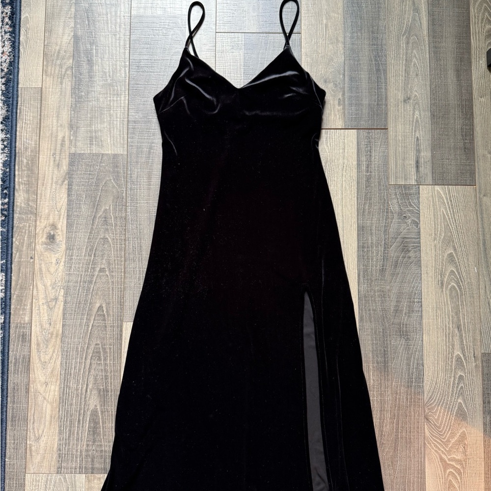 Forever 21 Black Slip Midi Dress